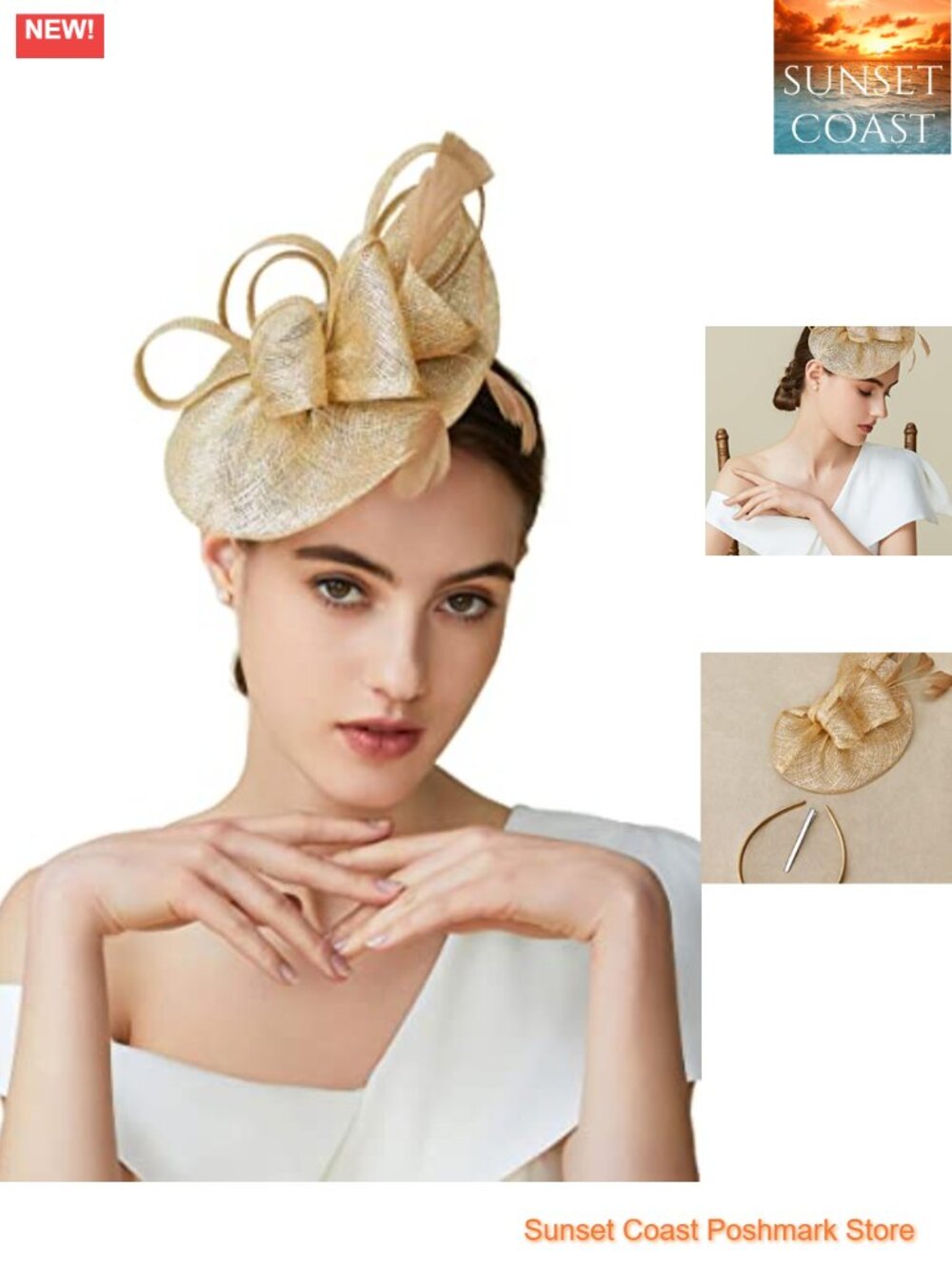 BABEYOND Fascinator Hat for Women Tea Party Glitter Pillbox Derby Mesh Feather
